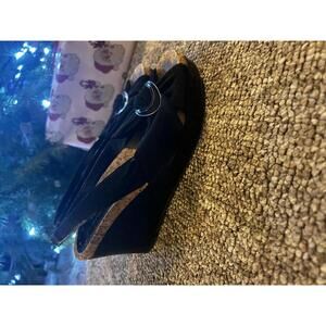 BCBGeneration Black Slingback Wedge Sandals